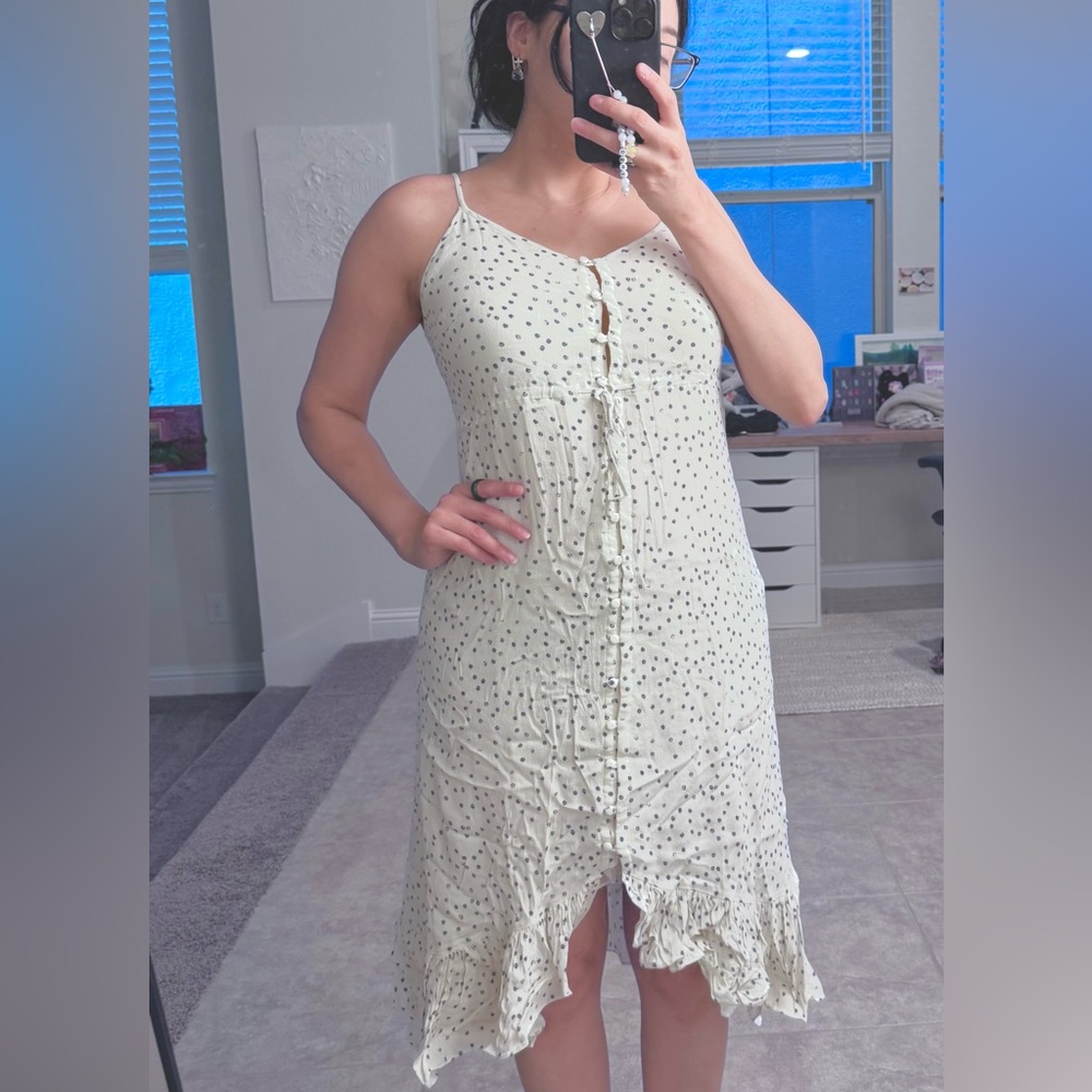 Rails Green Asymmetrical Ruffled Sundress